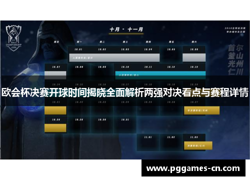 欧会杯决赛开球时间揭晓全面解析两强对决看点与赛程详情 欧会杯决赛开球时间揭晓全面解析两强对决看点与赛程详情