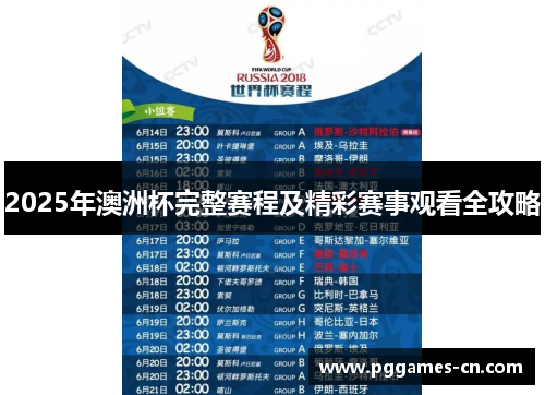 2025年澳洲杯完整赛程及精彩赛事观看全攻略